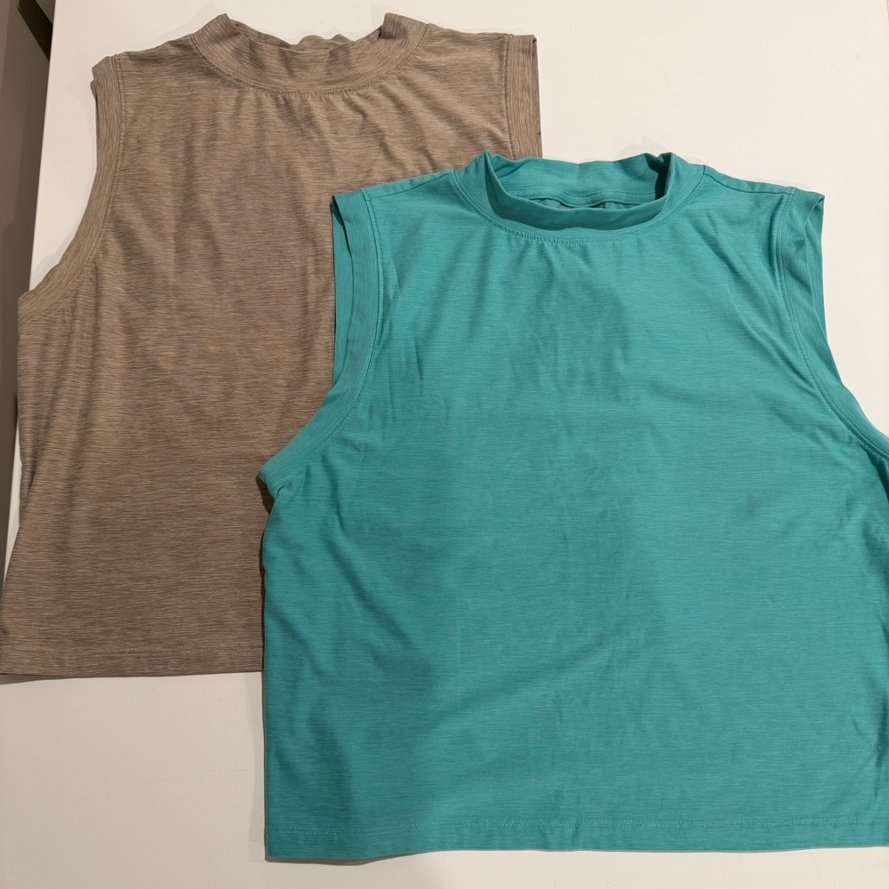 CALIA by Carrie Underwood Sleeveless Tanks in Teal and Taupe